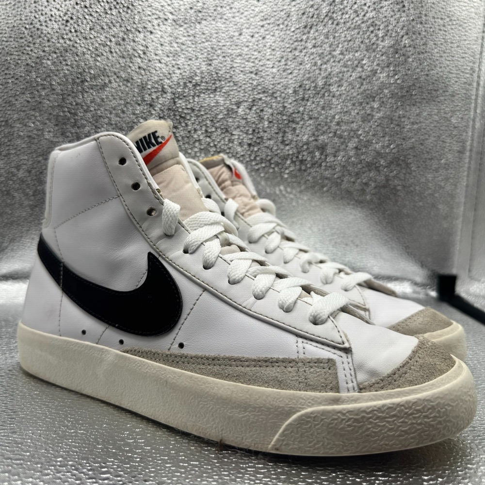 Size 8.5 Nike Blazer Mid '77 Vintage Black Sail White Mens Sneaker CZ1055-100